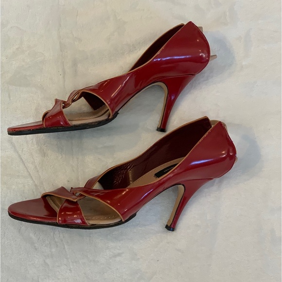 Vintage Marc Jacobs Red & Tan Slingback Sandal Heel Pumps, Size 41, Never worn! - Picture 5 of 11